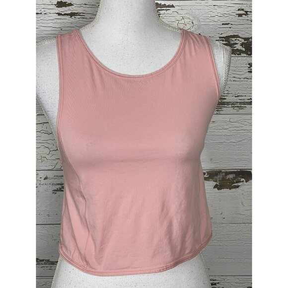 LULULEMON Turn To Tie Criss Cross Knot Back Tank Top Ballet Pink Sz 6 EUC - Picture 1 of 4